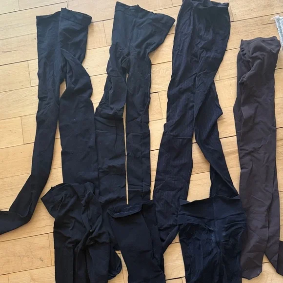 Set of 6 Black and 1 Brown Tights Collection